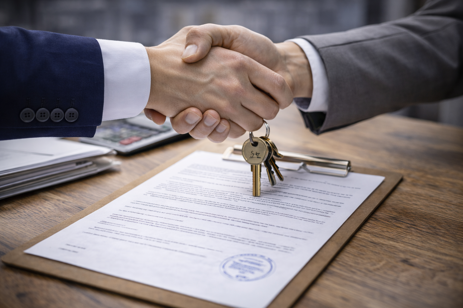 Cambio de titular de licencia de actividad con traspaso de llaves y firma de contrato entre dos profesionales